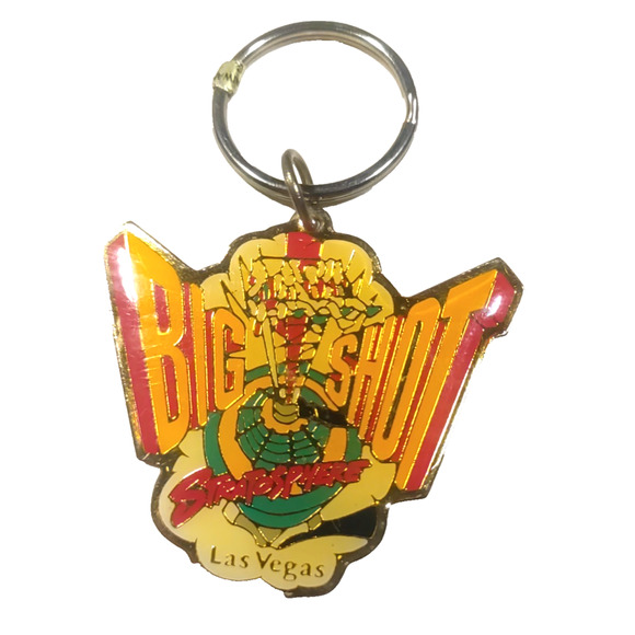 Big Shot Stratosphere Las Vegas Metal Keychain Red Orange - Picture 1 of 5
